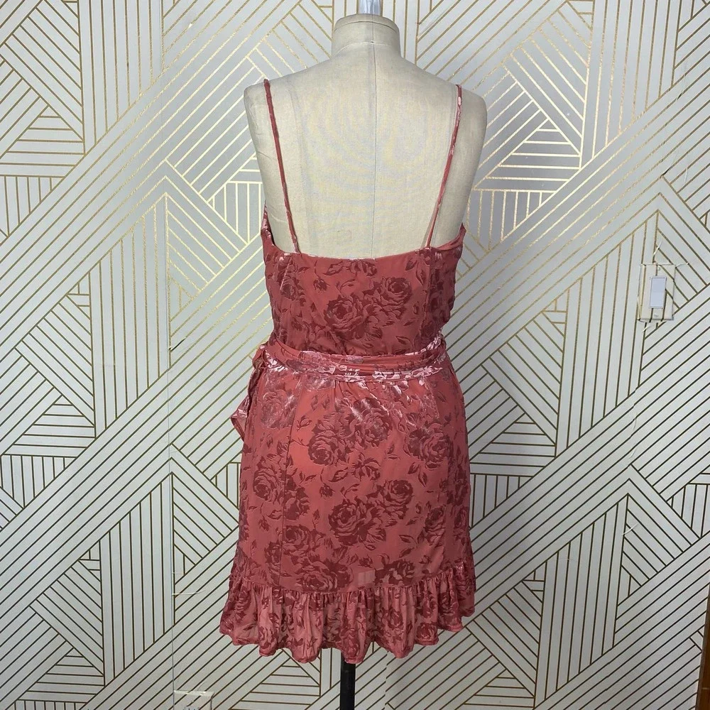Free People Olivia Velvet Burnout Slip Dress Rose - Picture 7 of 12